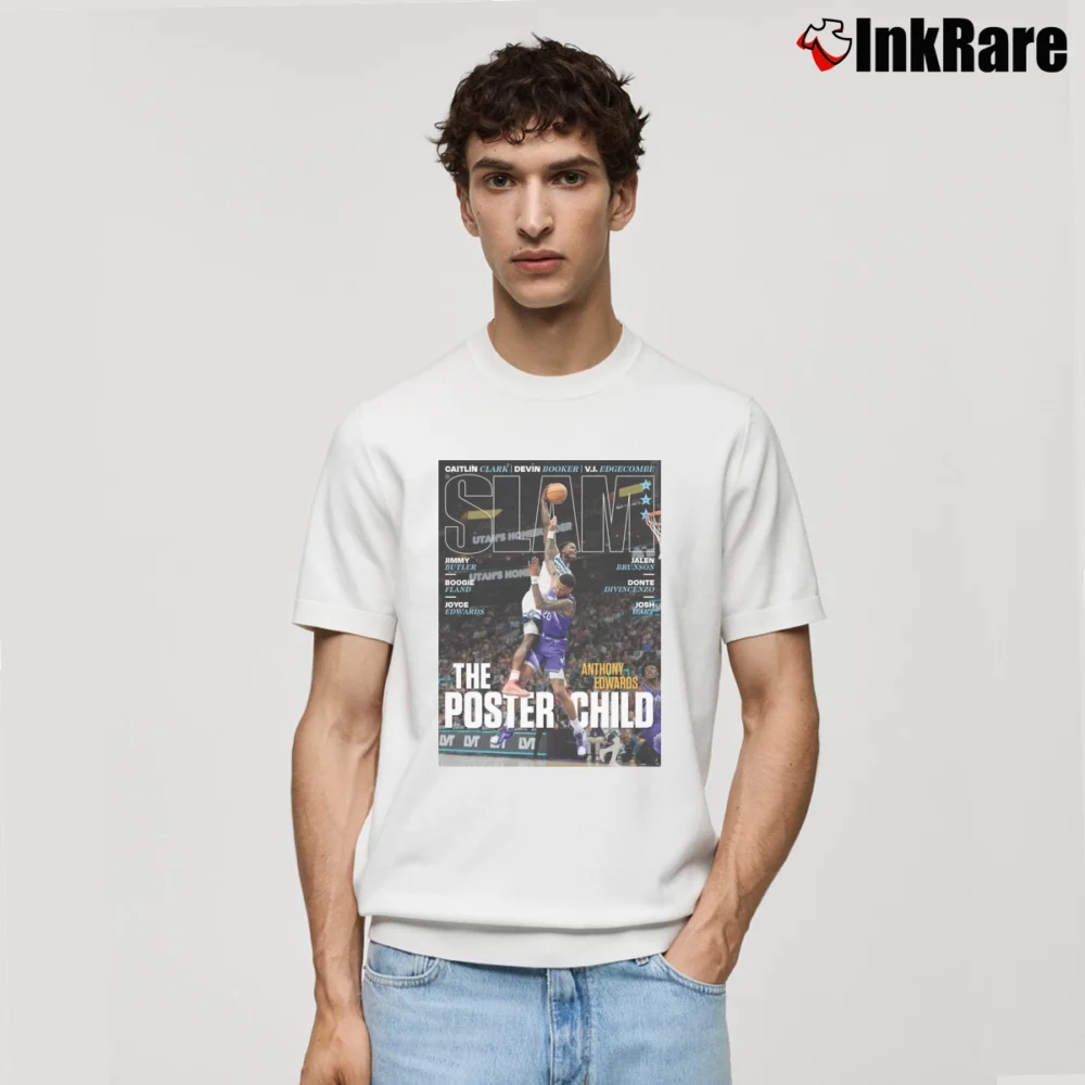 Men’s Anthony Edwards The Poster Child Classic T-Shirt in white | Soft, Breathable Everyday Wear