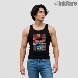 Anthony Joshua Retro Miami Vice Gta Style Boxing Shirt on black tank top for men graphic tee