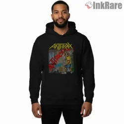Anthrax Antisocial Street Art Poster Shirt on black hoodie for men graphic tee