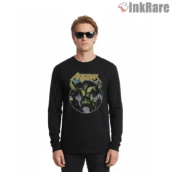 Anthrax Armored Sentinel Night City Shirt on black long sleeve shirt for men graphic tee