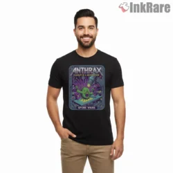 Anthrax Caught In A Microscope Spore Wars Shirt on black short sleeve shirt for men graphic tee