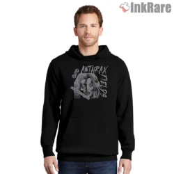 Anthrax Fields Synth Punk Madness Shirt on black hoodie for men graphic tee