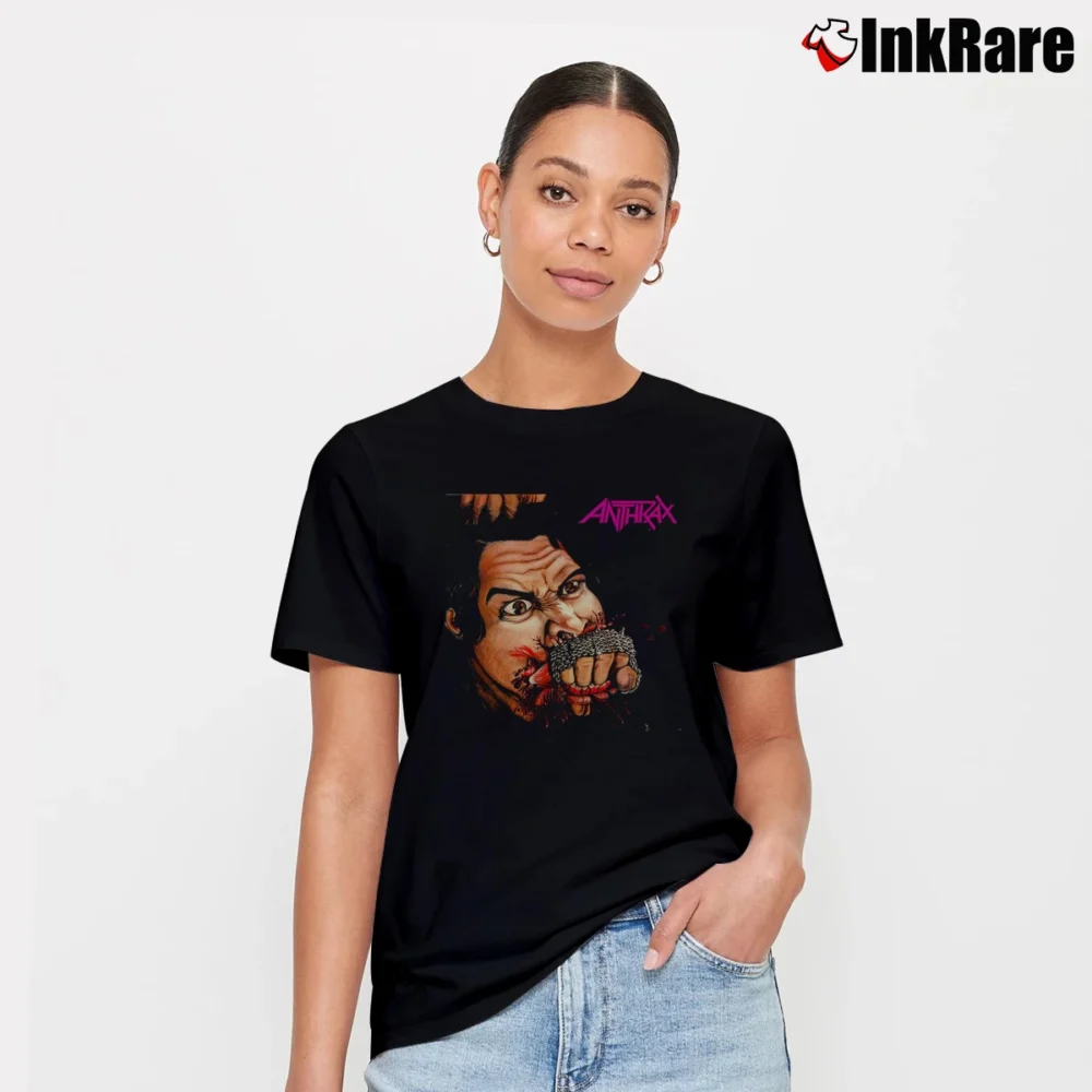 Women’s Anthrax Fistful Of Metal T-Shirt in black | Soft, Flattering Fit