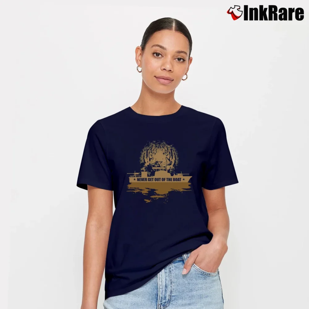 Women’s Apocalypse Now Never Get Out Of The Boat Signature T-Shirt in navy | Soft, Flattering Fit