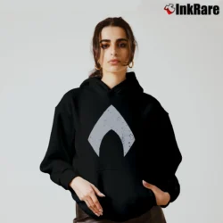 Women’s Aquaman DC Comics Logo Cozy Hoodie in black | Warm, Structured, Stylish