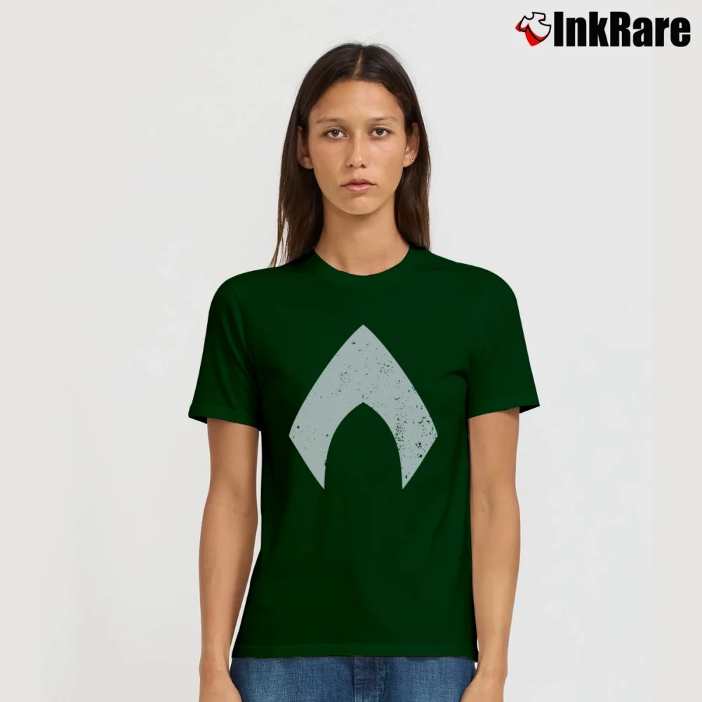 Women’s Aquaman DC Comics Logo Signature T-Shirt in forest green | Soft, Flattering Fit