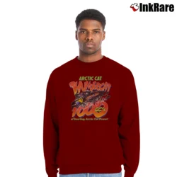 Men’s Arctic Cat Thundercat 1000 Promo 90s Crewneck Sweatshirt in maroon | Cozy Fabric, Clean Style