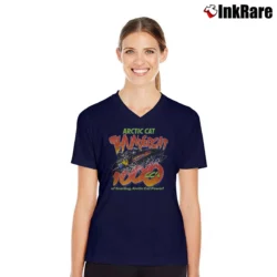 Women’s Arctic Cat Thundercat 1000 Promo 90s V-Neck Tee in navy | Chic Neckline, Soft Texture