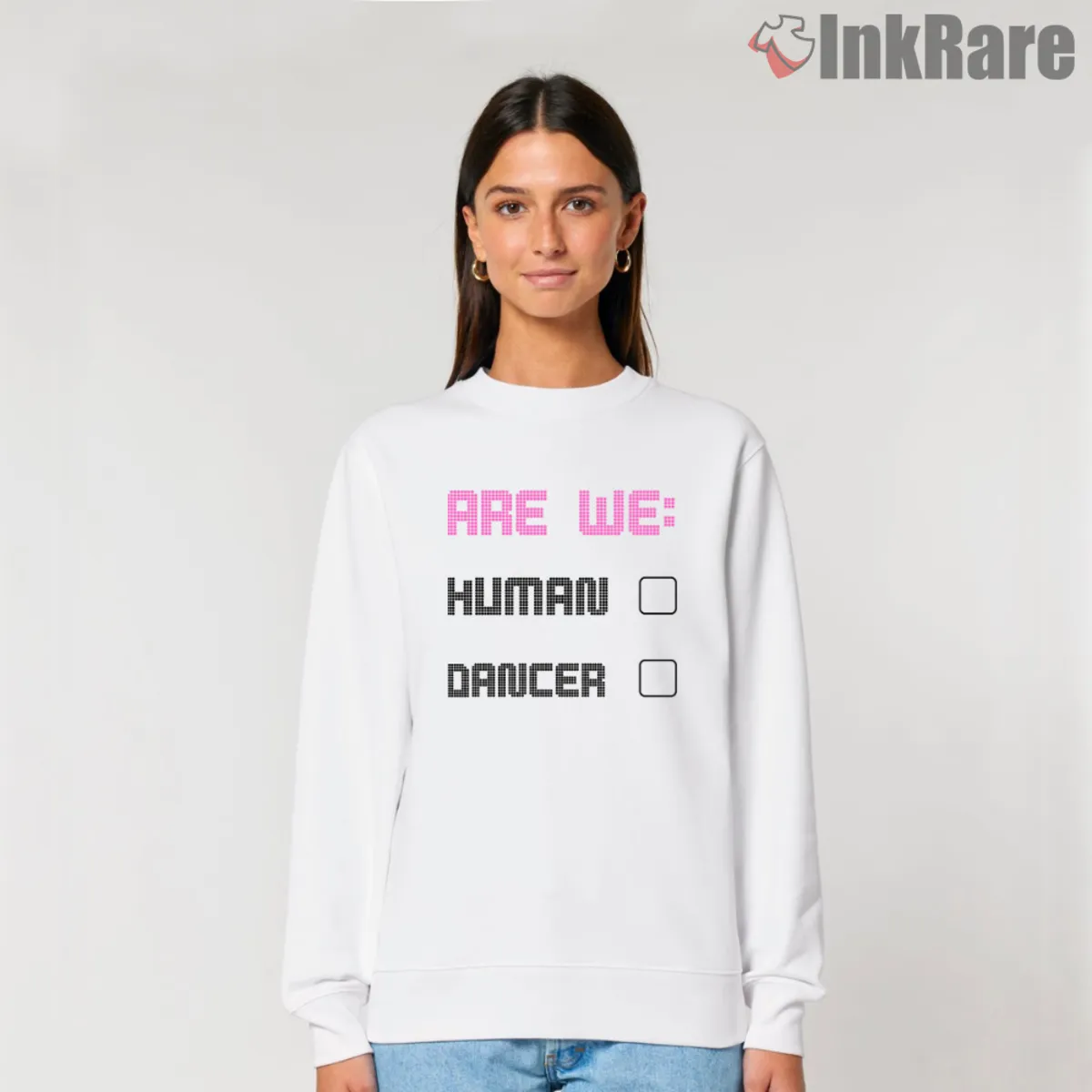 Are We Human The Killers Women Sweatshirt White White women sweatshirt with Are We Human The Killers design