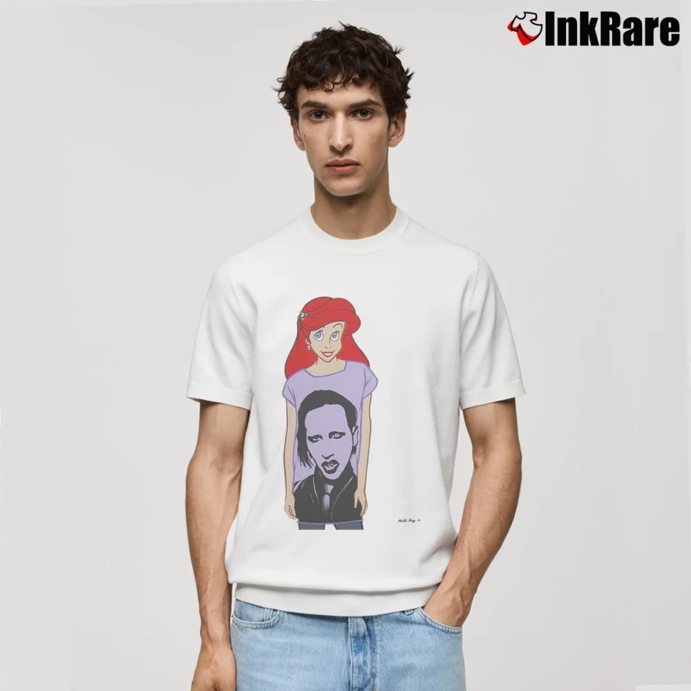 Men’s Ariel Con La Marilyn Manson Classic T-Shirt in white | Soft, Breathable Everyday Wear