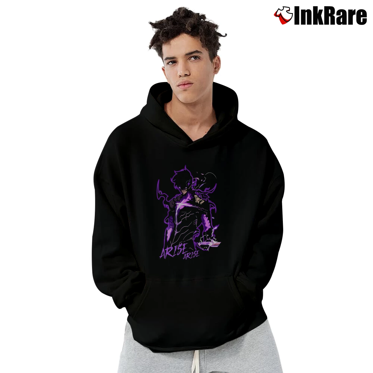 Men’s Arise Solo Leveling Pullover Hoodie in black | Cozy, Durable, Modern Fit