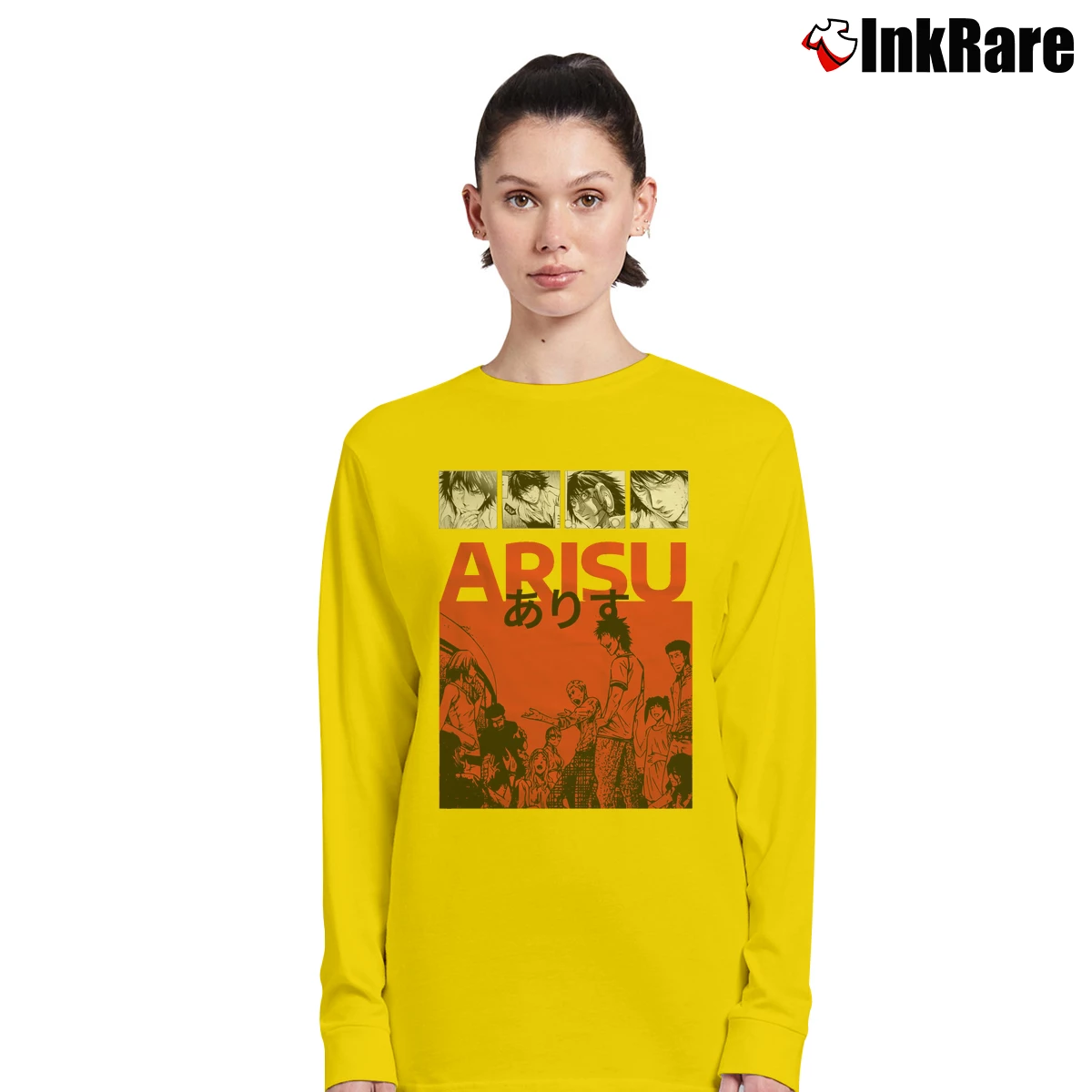 Women’s Arisu Manga Art Alice In Borderland Long-Sleeve Top in yellow | Sleek, Versatile, All-Season