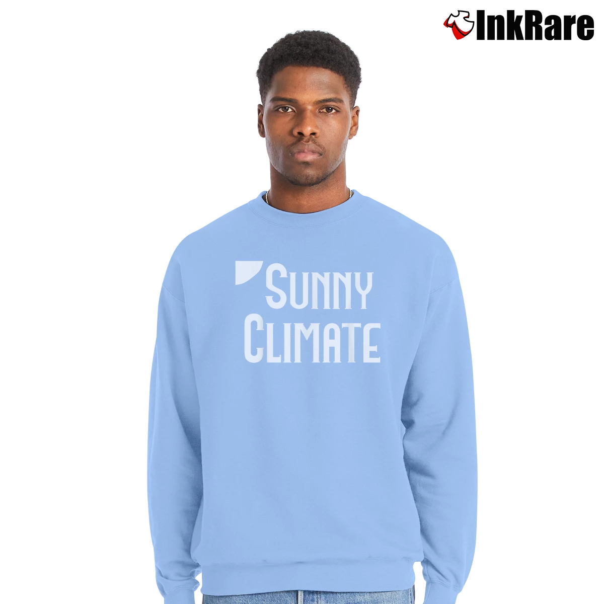 Men’s Arisu Sunny Climate Alice In Borderland Crewneck Sweatshirt in light blue | Cozy Fabric, Clean Style