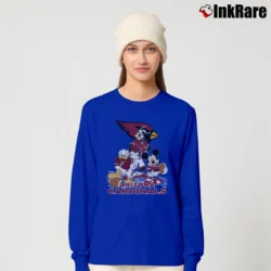 Women’s Arizona Cardinals Mickey Mouse Donald Goofy Football Long-Sleeve Top in royal blue | Sleek, Versatile, All-Season