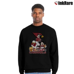 Men’s Arizona Cardinals Mickey Mouse Donald Goofy Football Crewneck Sweatshirt in black | Cozy Fabric, Clean Style