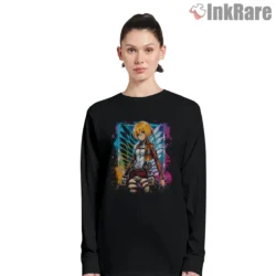 Armin Arlert Wings Of Hope Scout Shirt on black long sleeve shirt for women graphic tee