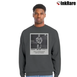 Men’s Arnold Schwarzenegger 1975 Mr Olympia Crewneck Sweatshirt in charcoal | Cozy Fabric, Clean Style