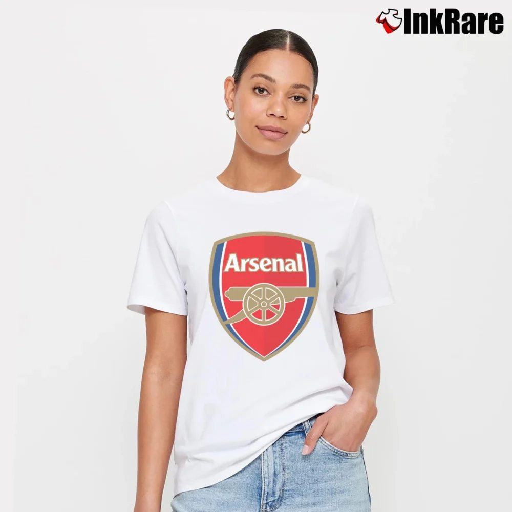 Women’s Arsenal Fc Logo Custom Signature T-Shirt in white | Soft, Flattering Fit