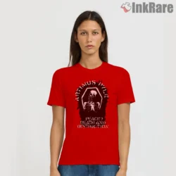 Women short sleeve red with coffin frame skeleton design