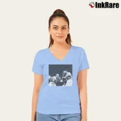 Women’s Arturo Gatti Vs Mickey Ward Boxing V-Neck Tee in light blue | Chic Neckline, Soft Texture