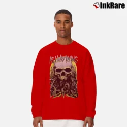 Men’s As I Lay Dying Metal Band Long-Sleeve Shirt in red | Sleek, Lightweight, Year-Round Wear