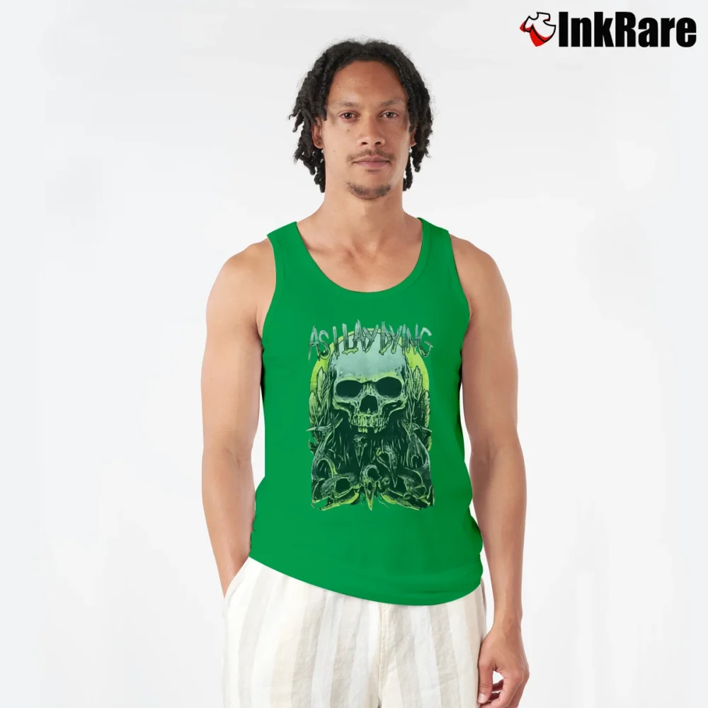 Men’s As I Lay Dying Metal Band Tank Top in irish green | Breathable, Active-Friendly Design