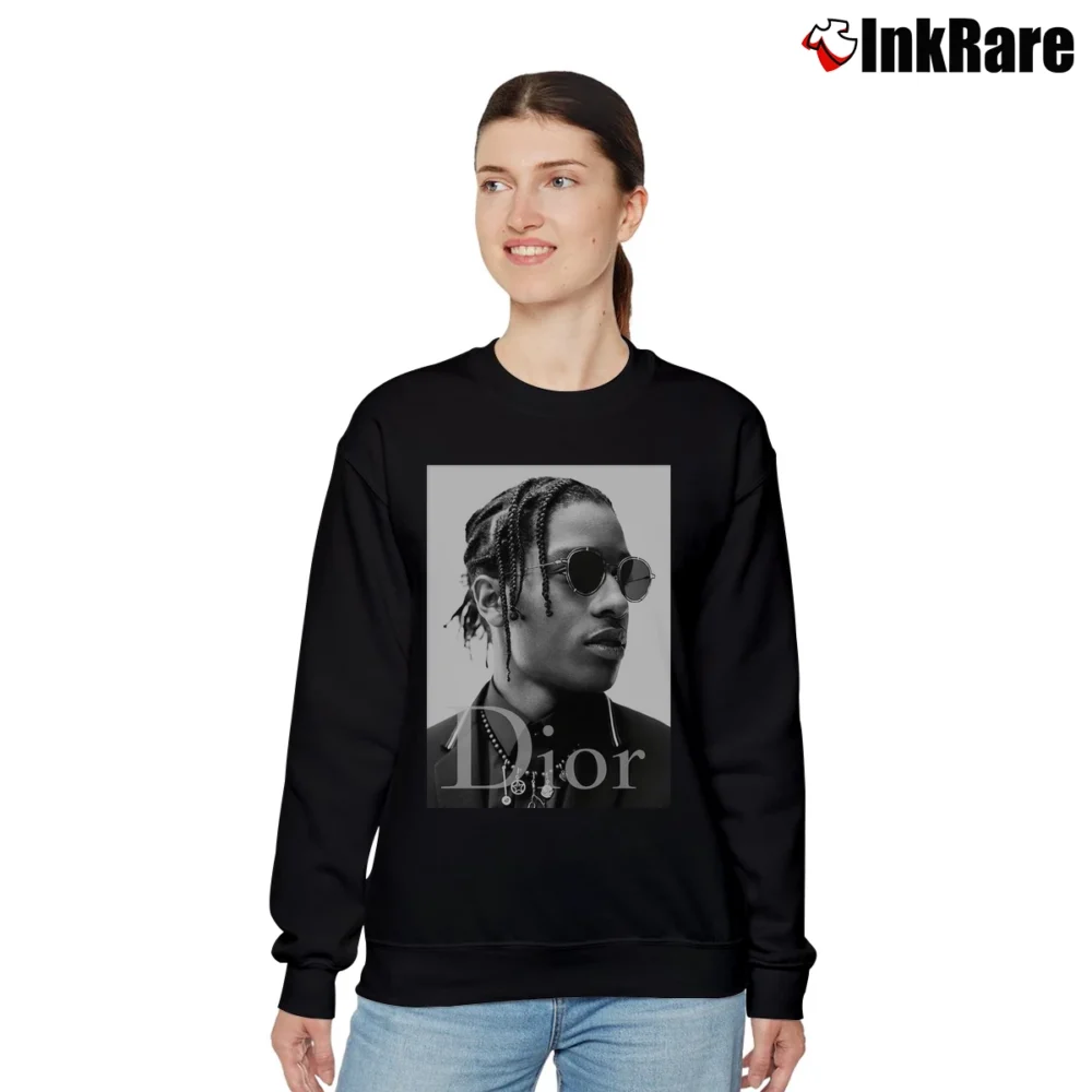 Women’s Asap Rocky Dior Graphic Relaxed Sweatshirt in black | Soft, Laid-Back Vibe