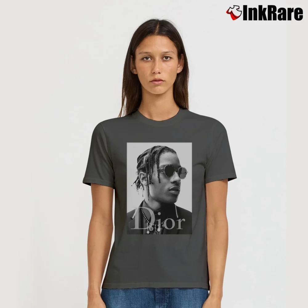 Women’s Asap Rocky Dior Graphic Signature T-Shirt in charcoal | Soft, Flattering Fit