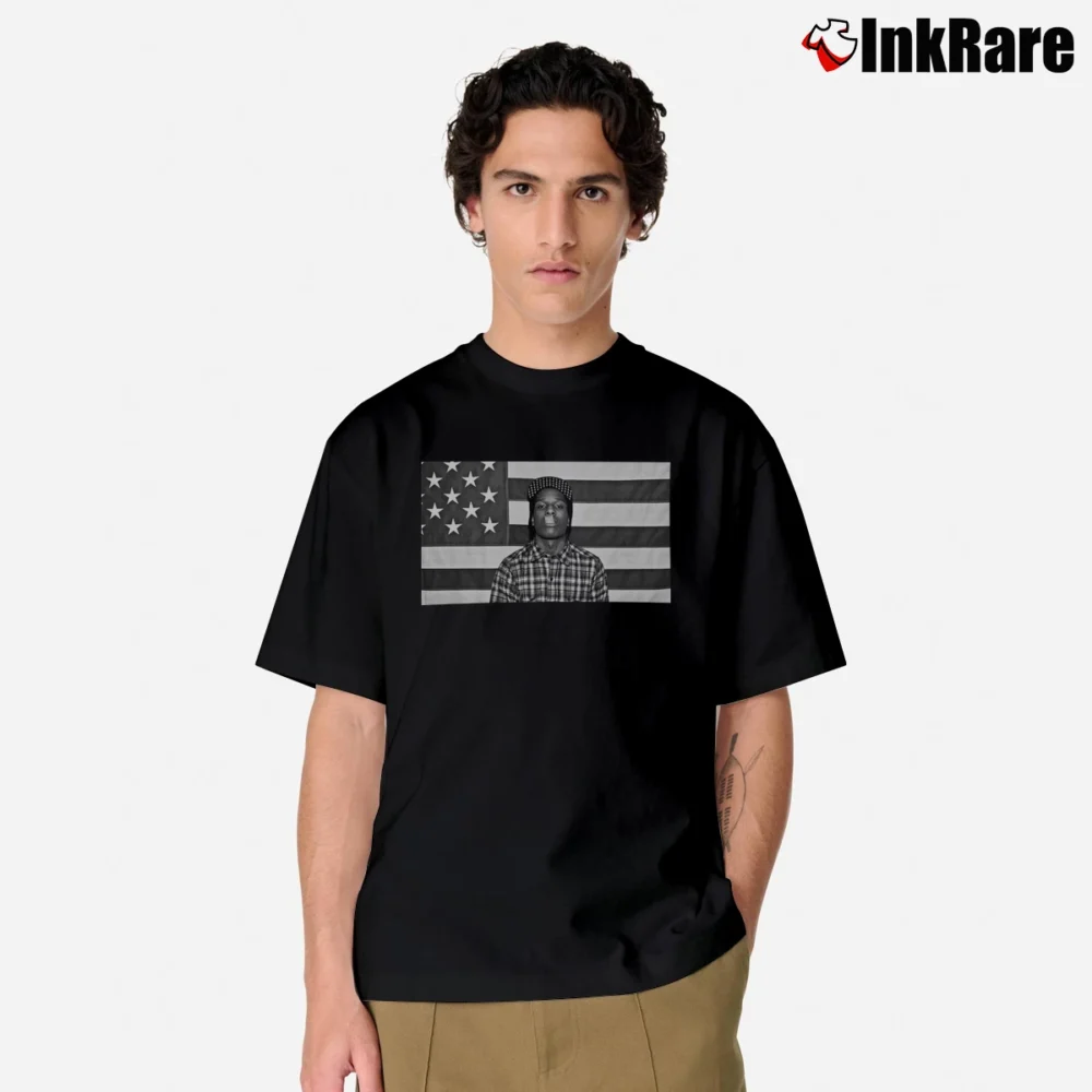 Men’s Asap Rocky Smoking Face Classic T-Shirt in black | Soft, Breathable Everyday Wear