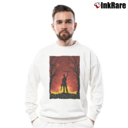 Men’s Ash vs Evil Dead Ashley J Williams Crewneck Sweatshirt in white | Cozy Fabric, Clean Style