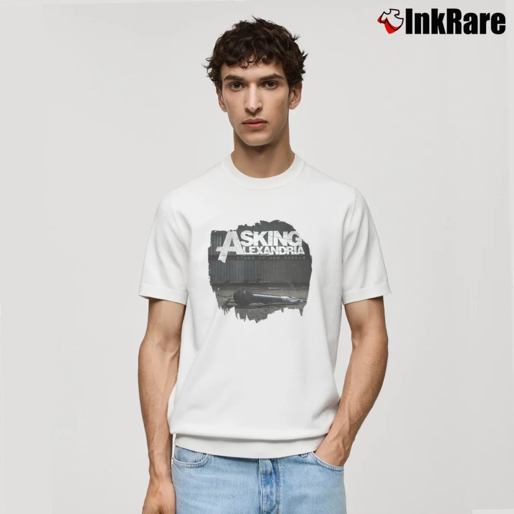 Men’s Asking Alexandria Stand Up And Scream Classic T-Shirt in white | Soft, Breathable Everyday Wear