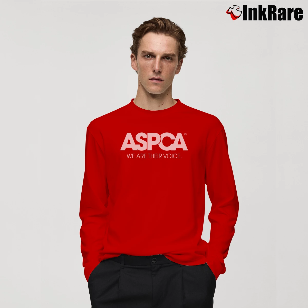 Men’s Aspca Awareness Long-Sleeve Shirt in red | Sleek, Lightweight, Year-Round Wear