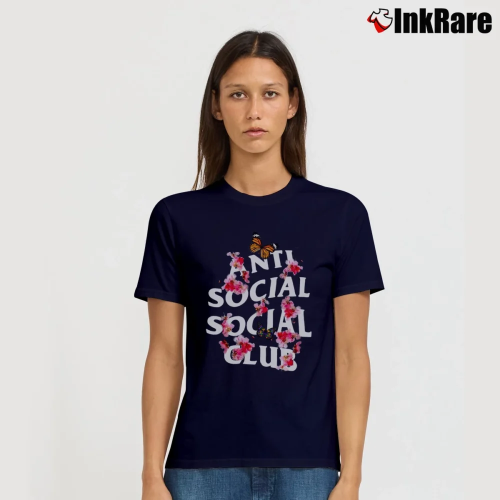 Women’s Assc Flower In Hand Streetwear Signature T-Shirt in navy | Soft, Flattering Fit
