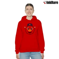 Women’s Astros Orbit Alien Mascot Halloween Costume Graphic Cozy Hoodie in red | Warm, Structured, Stylish