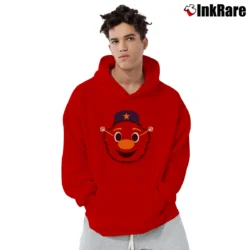Men’s Astros Orbit Alien Mascot Halloween Costume Graphic Pullover Hoodie in red | Cozy, Durable, Modern Fit