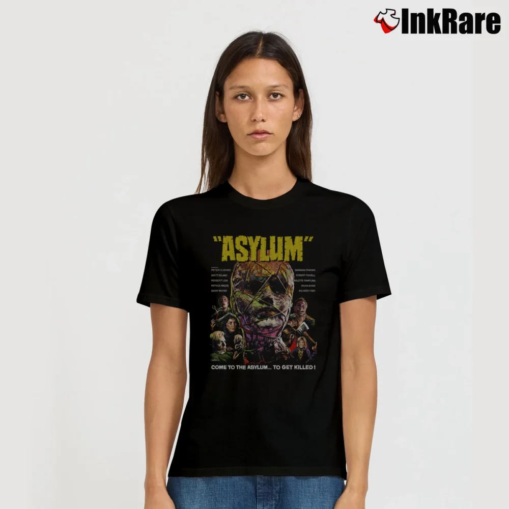 Women’s Asylum 1972 Horror Film Signature T-Shirt in black | Soft, Flattering Fit