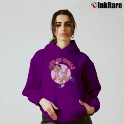 Women’s Atlanta Braves Baseball Blooper Mascot Fan Cozy Hoodie in purple | Warm, Structured, Stylish