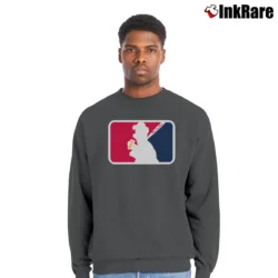 Men’s Atlanta Braves Blooper Mascot Major League Brews Crewneck Sweatshirt in charcoal | Cozy Fabric, Clean Style