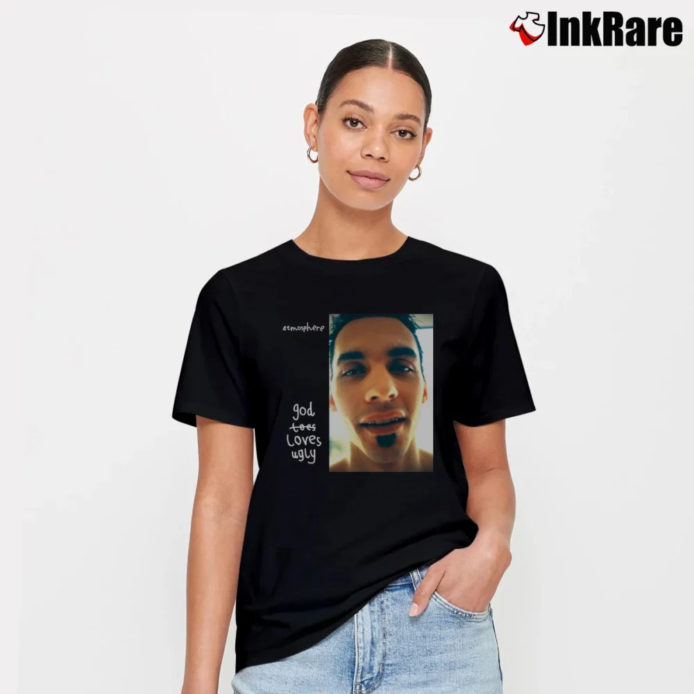 Women’s Atmosphere God Loves Ugly Signature T-Shirt in black | Soft, Flattering Fit