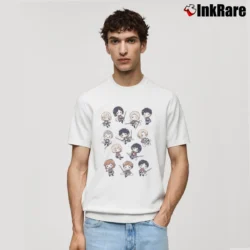 Men’s Attack On Titan Chibi Friends Classic T-Shirt in white | Soft, Breathable Everyday Wear