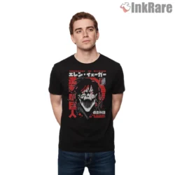 Attack On Titan Eren Berserk Propaganda Shirt on black short sleeve shirt for men graphic tee