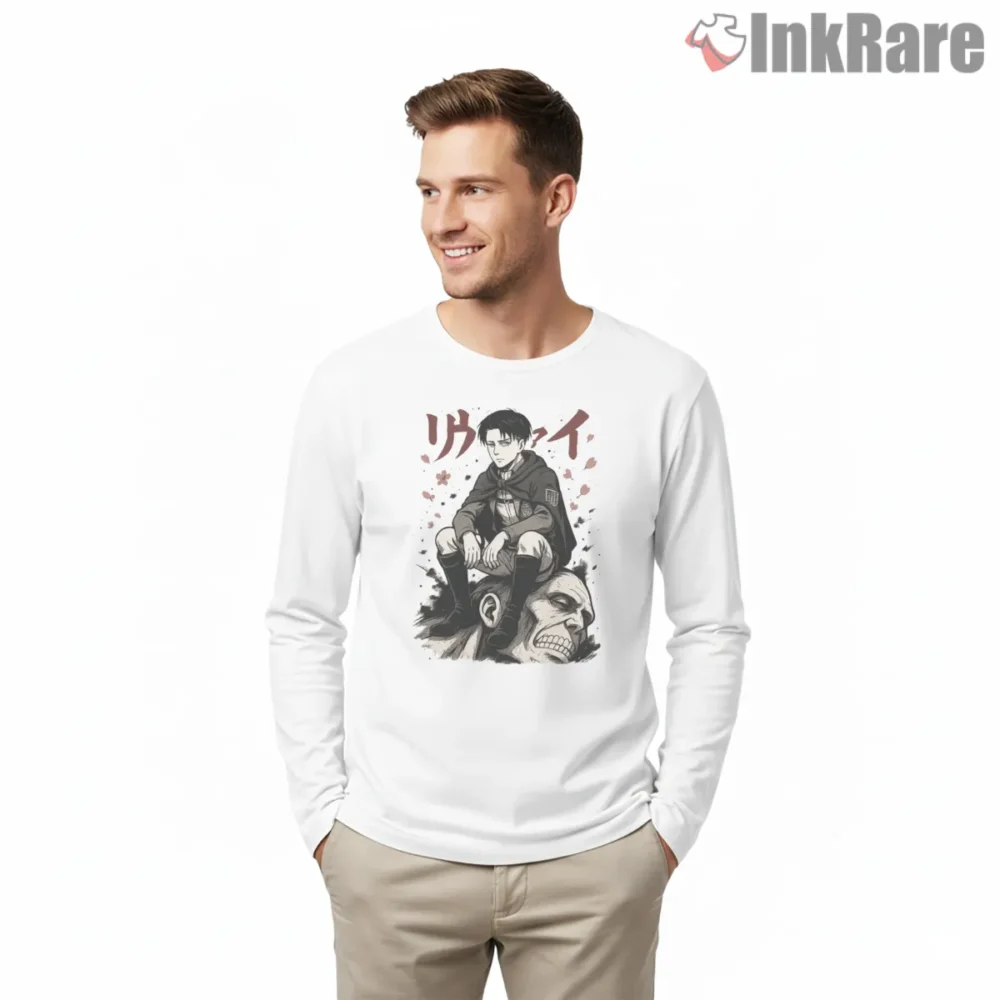 Attack On Titan Hero Over Fallen Titan Shirt on white long sleeve shirt for men graphic tee