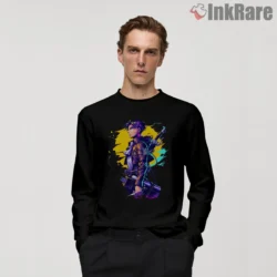Attack On Titan Neon Japanese Text Scout Shirt on black long sleeve shirt for men graphic tee