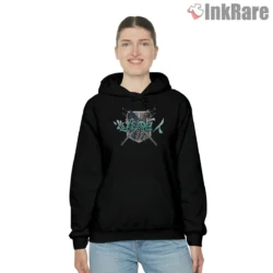 Attack On Titan Survey Corps Blades Emblem Shirt on black hoodie for women graphic tee