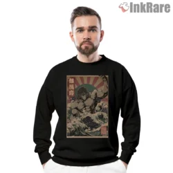 Attack Titan Great Wave Vintage Poster Shirt on graphic shirt for men graphic tee