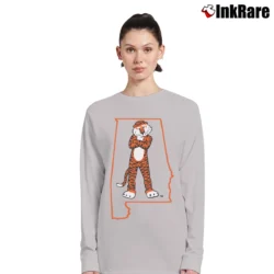 Women’s Aubie Auburn Tigers State Outline Graphic Long-Sleeve Top in sport grey | Sleek, Versatile, All-Season