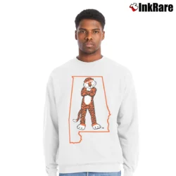 Men’s Aubie Auburn Tigers State Outline Graphic Crewneck Sweatshirt in white | Cozy Fabric, Clean Style