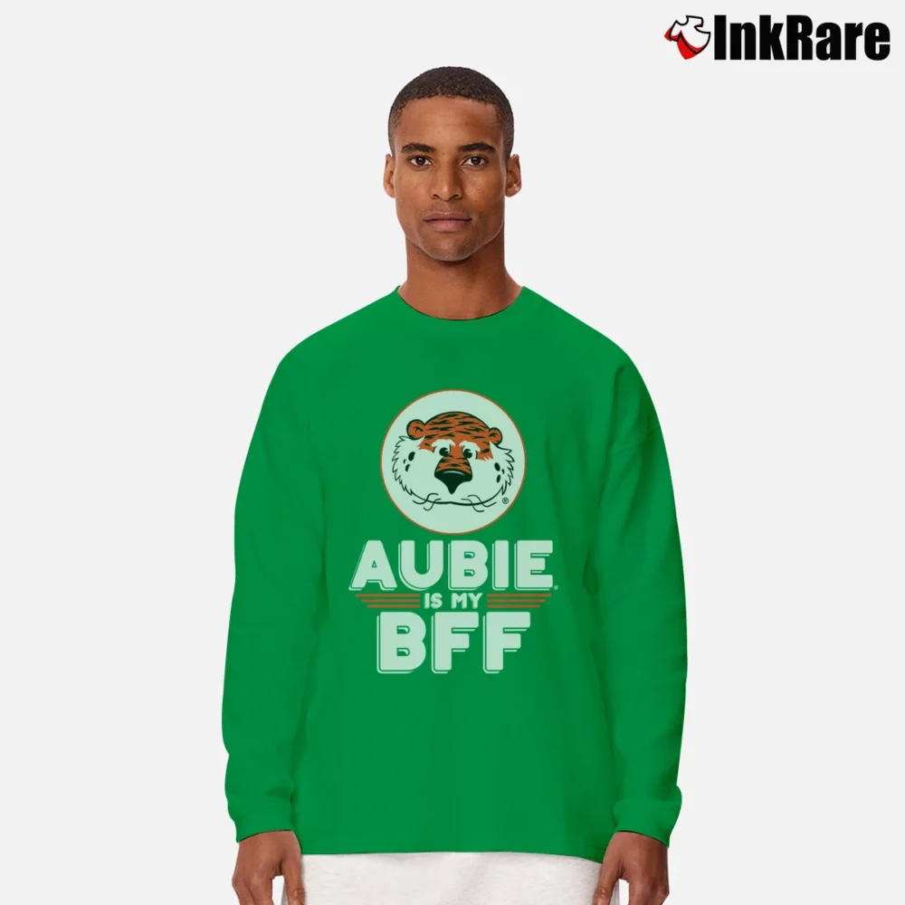 Men’s Auburn Tigers Aubie Is My BFF Graphic Long-Sleeve Shirt in irish green | Sleek, Lightweight, Year-Round Wear