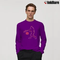 Men’s Auburn Tigers Baseball On Fire Graphic Long-Sleeve Shirt in purple | Sleek, Lightweight, Year-Round Wear