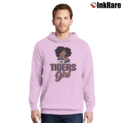 Men’s Auburn Tigers Black Girl Fan Graphic Pullover Hoodie in light pink | Cozy, Durable, Modern Fit